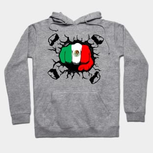 Mexico Mexican Fist Punch Break Wall Flag Country World Nation Map Sign Symbol , White Woman Tells Latinx Woman , 'Go Back to Mexico' | , go back to mexico shirt Hoodie